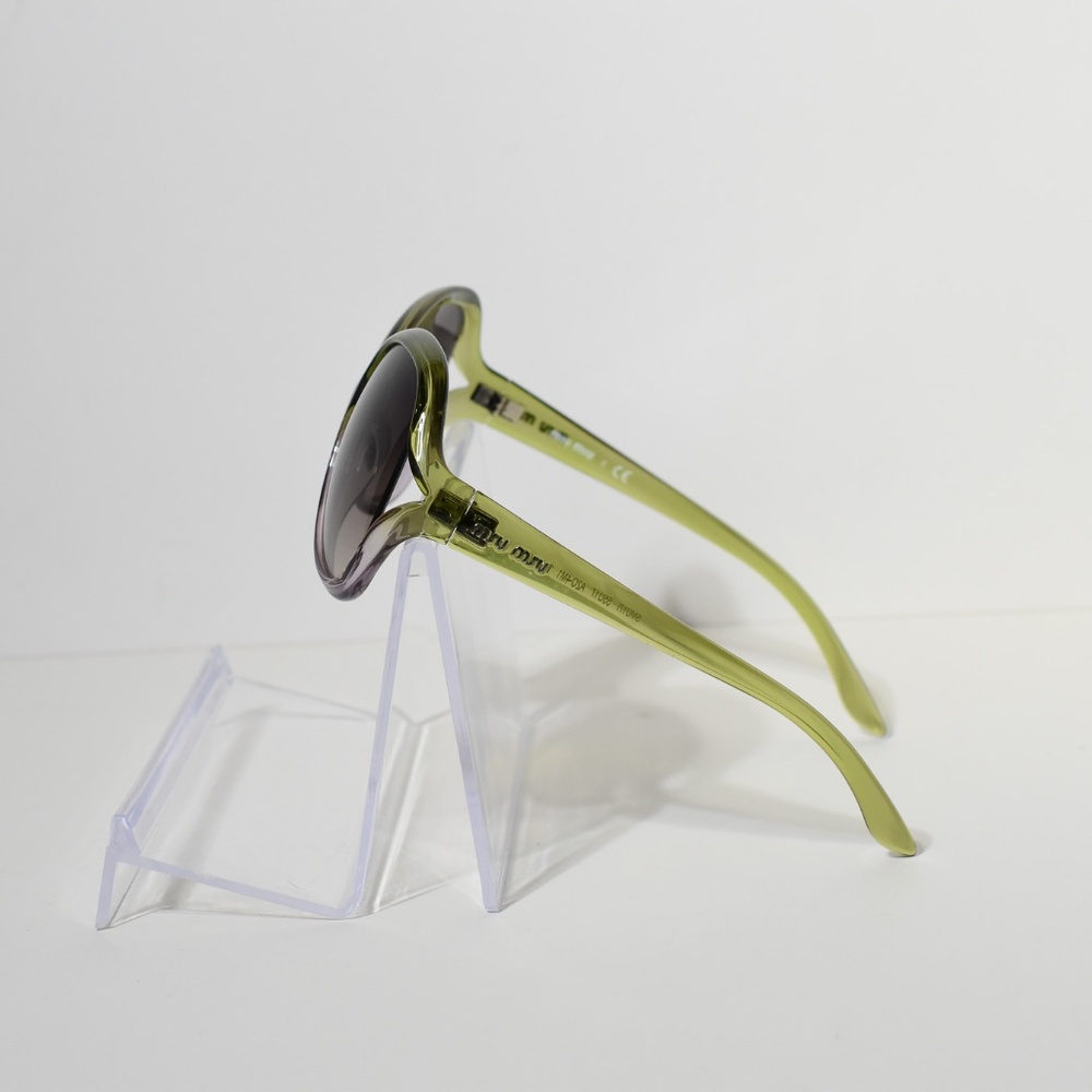 Miu Miu Sunglasses Green / Clear Round Frames NWOT - Picture 5 of 6